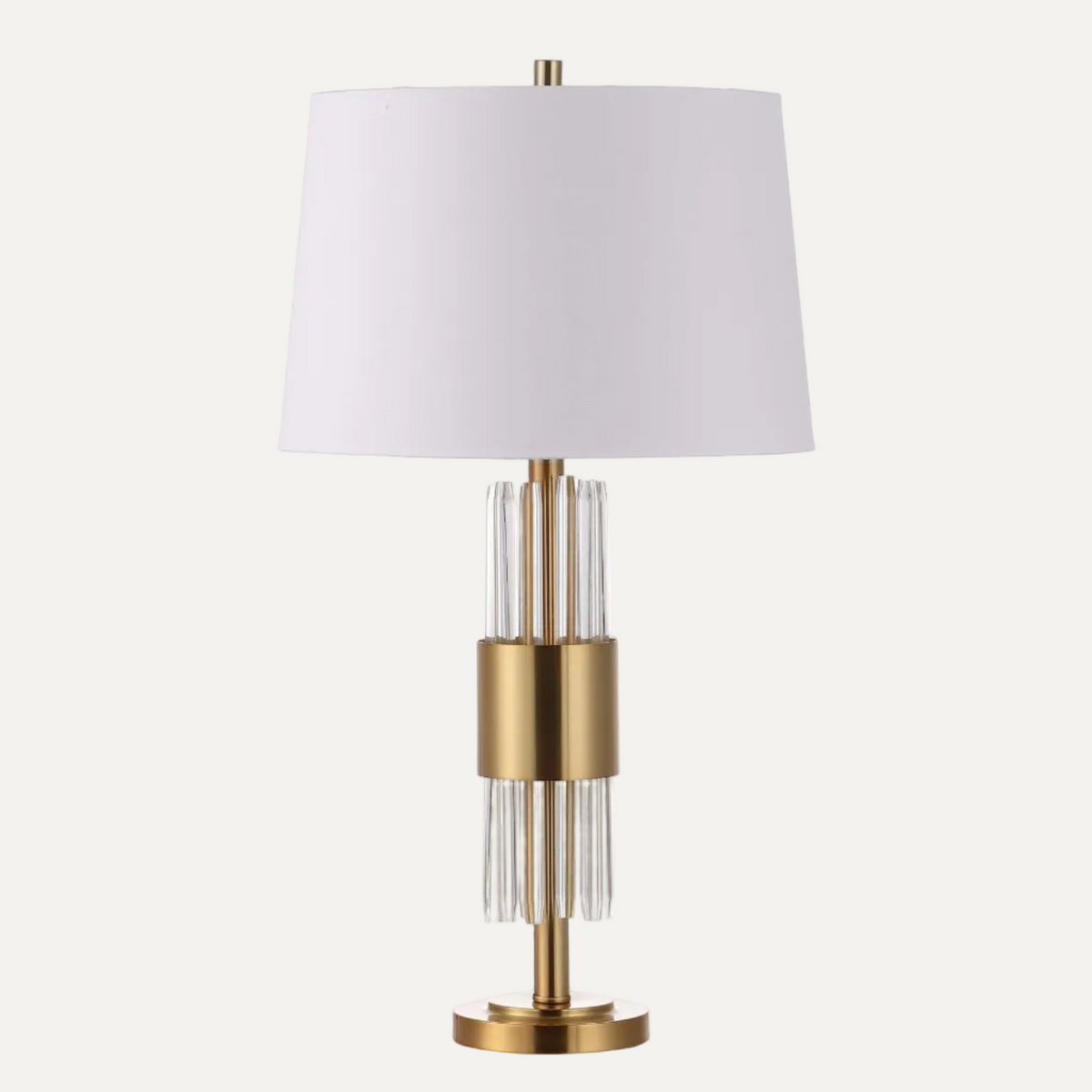 H7939GD - Table Lamp in Gold with White Fabric Shade by Kandil