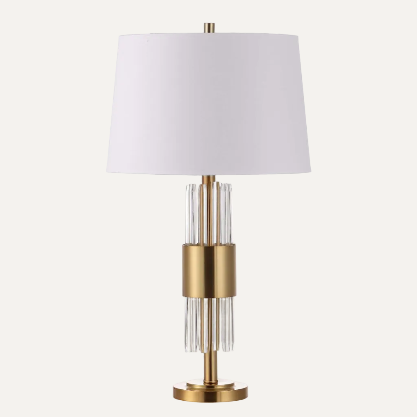 H7939GD - Table Lamp in Gold with White Fabric Shade by Kandil