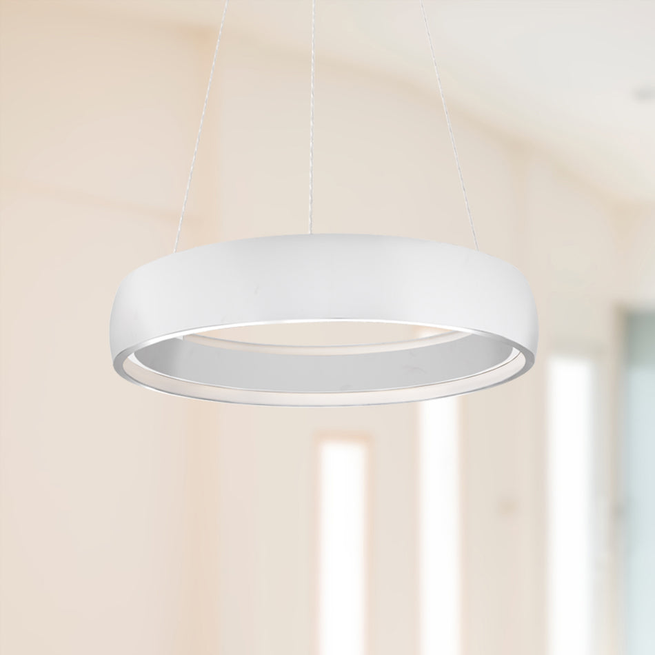 Halo 23-in White LED Pendant by KUZCO