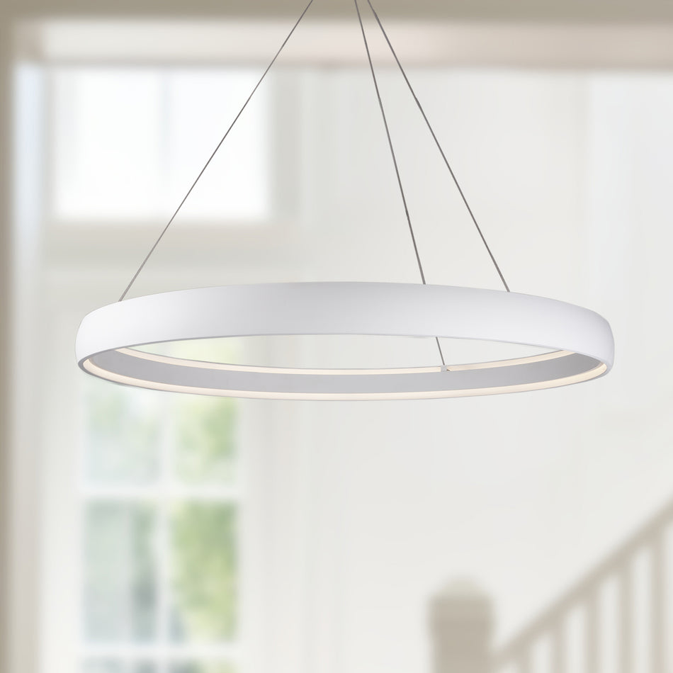 Halo 53-in White LED Pendant by KUZCO