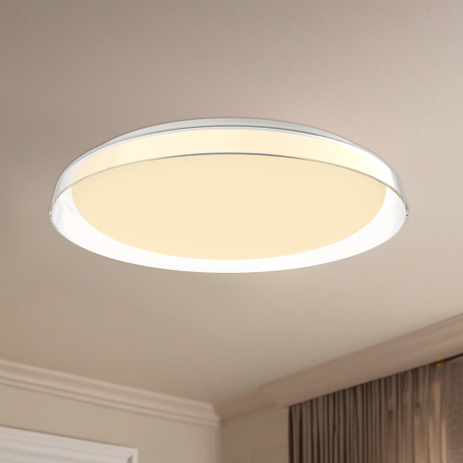 Hampton 21-in Clear LED Flush Mount by KUZCO