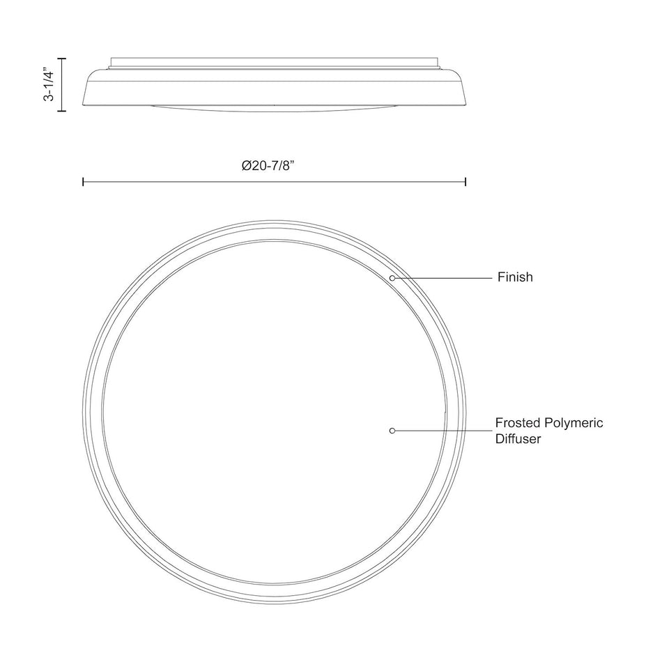 Hampton 21-in Clear LED Flush Mount by KUZCO