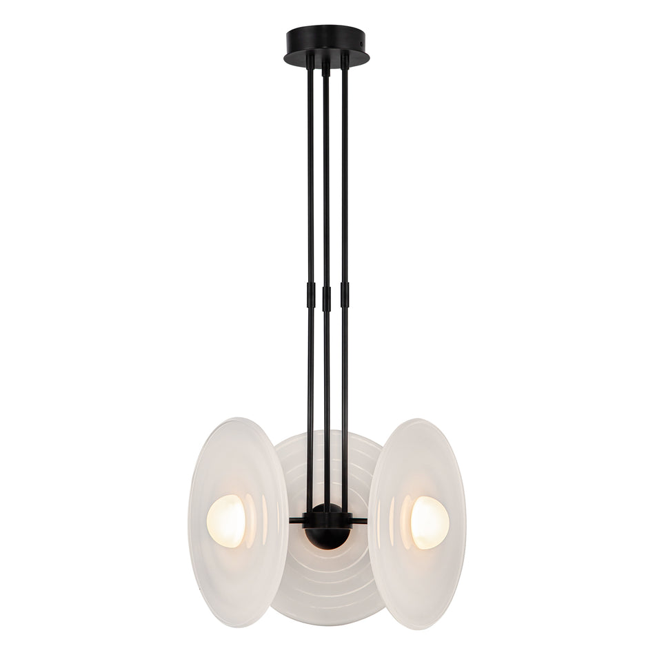 Harbour 18-in Urban Bronze/Glossy Opal LED Pendant