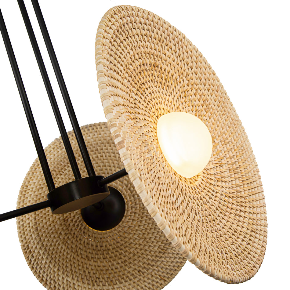 Harbour 18-in Urban Bronze/Woven LED Pendant by ALORA