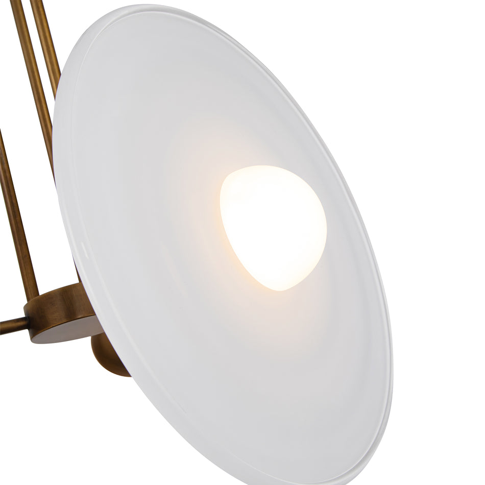 Harbour 18-in Vintage Brass/Glossy Opal LED Pendant by ALORA