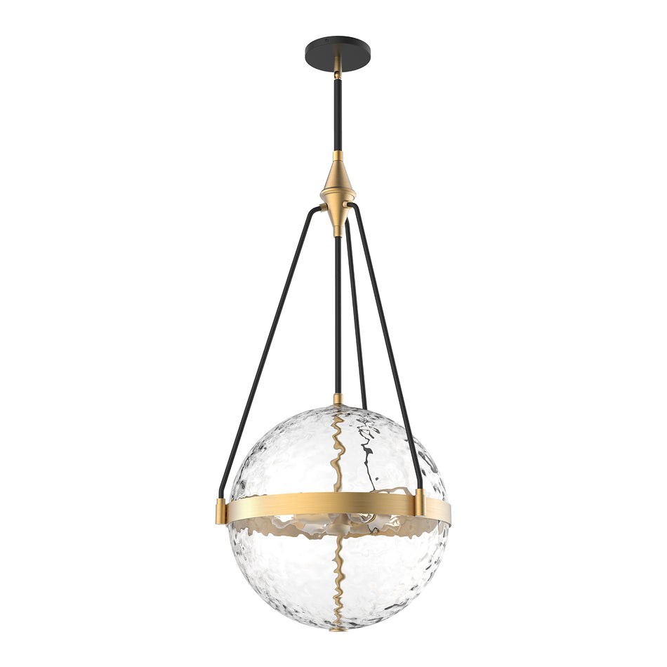 Harmony 18-in Brushed Gold/ Clear Water Glass 4 Lights Pendant