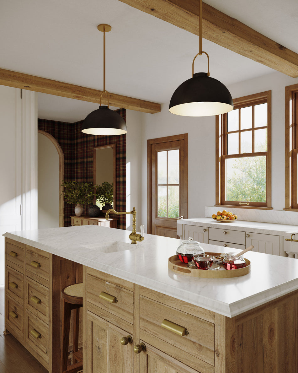 Harper 16-in Matte Black 1 Light Pendant by ALORA MOOD