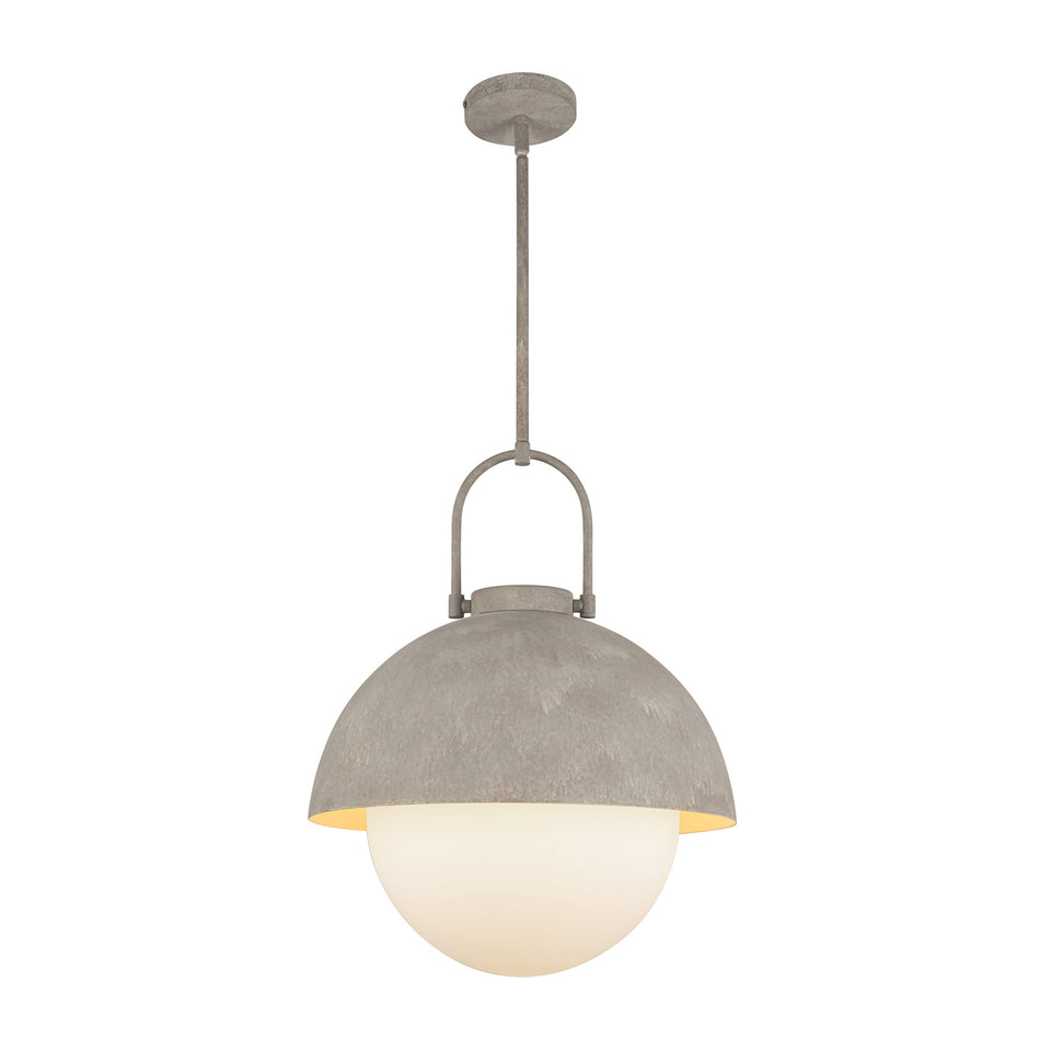Harper 16-in Steel Shade/Opal Matte Glass 1 Light Pendant