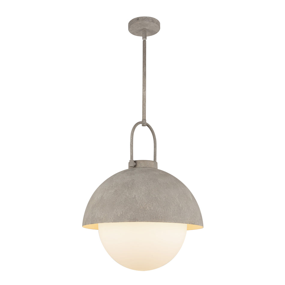 Harper 16-in Steel Shade/Opal Matte Glass 1 Light Pendant