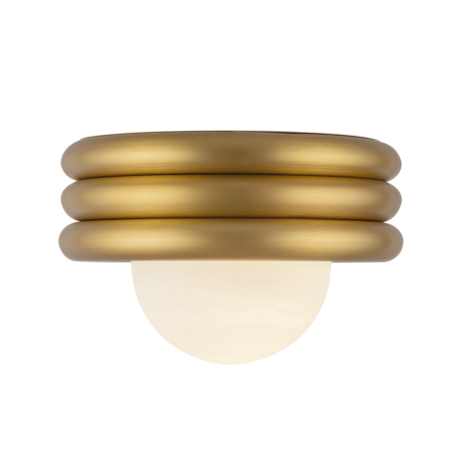 Harvey 12-in Brushed Gold Socket Semi-Flush Mount by ALORA MOOD