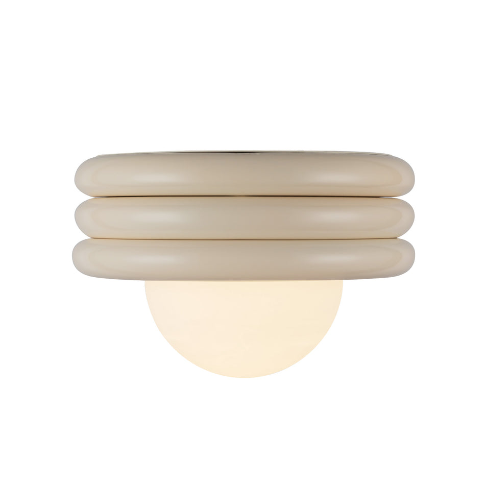 Harvey 12-in Pearl White Socket Semi-Flush Mount by ALORA MOOD