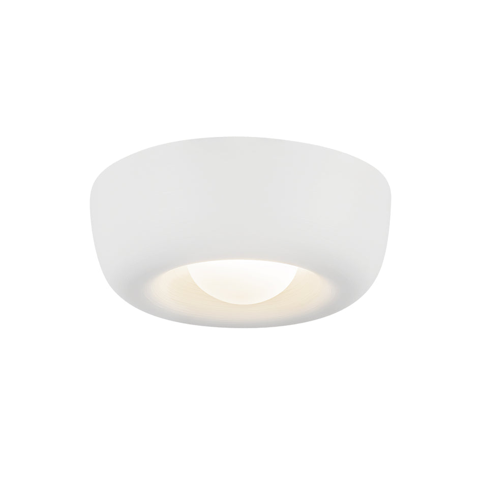 Hayden 6-in Antique White LED Flush Mount by KUZCO