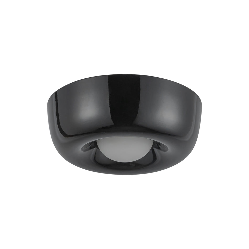 Hayden 6-in Glossy Black LED Flush Mount by KUZCO