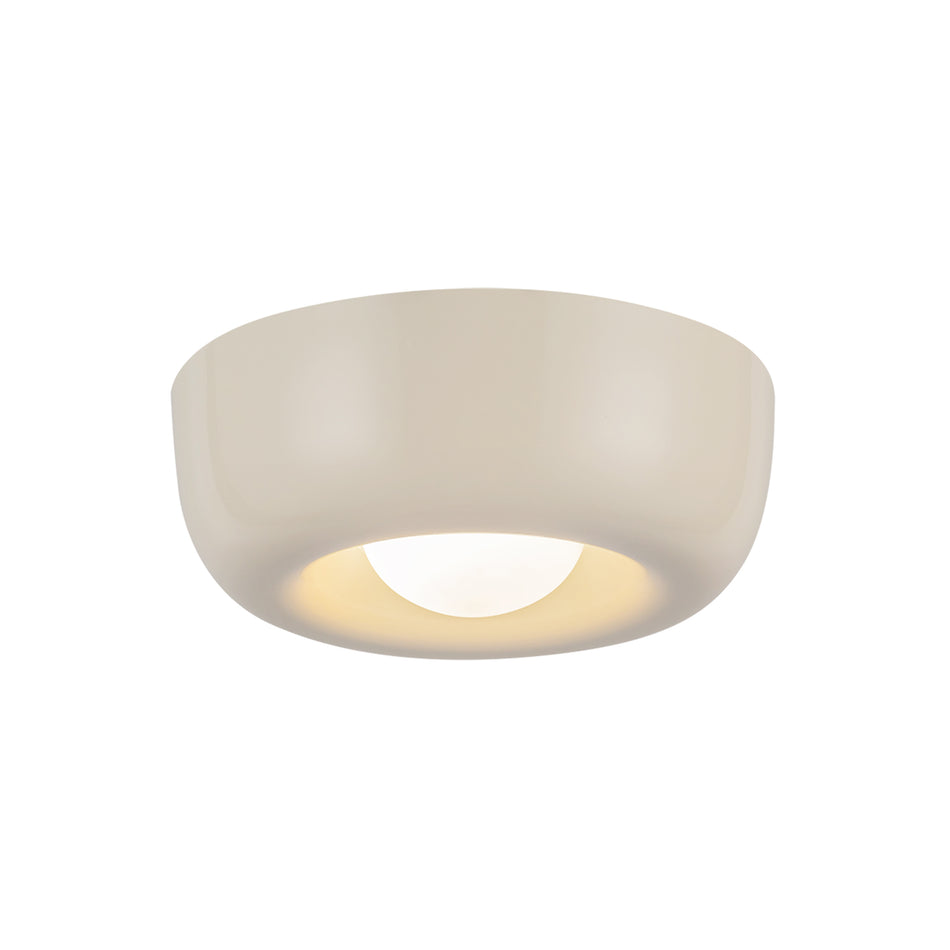 Hayden 6-in Pearl White LED Flush Mount by KUZCO
