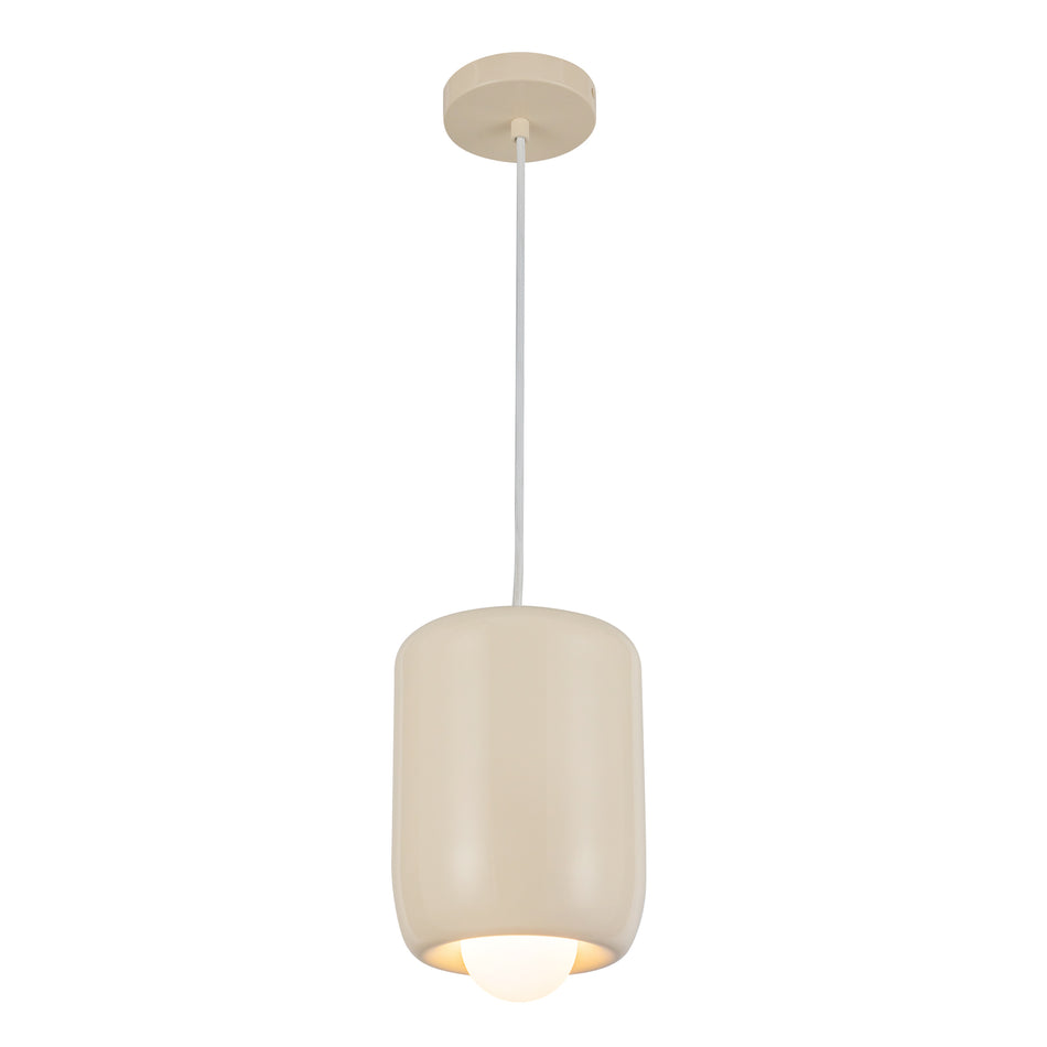 Hayden 7-in Pearl White LED Pendant by KUZCO