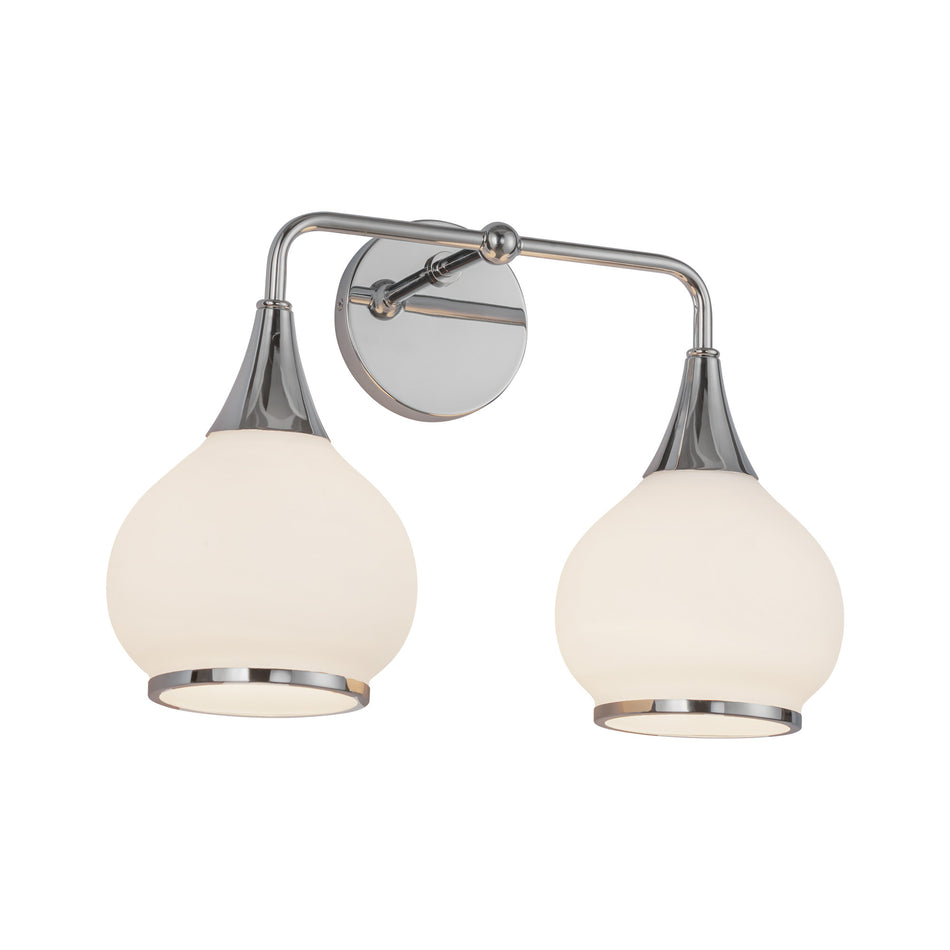 Hazel 17-in Chrome/Opal Matte Glass 2 Lights Vanity by ALORA MOOD
