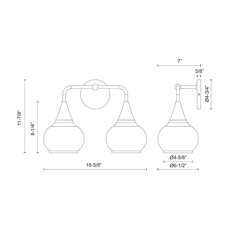 Hazel 17-in Clear Glass/Matte Black 2 Lights Vanity by ALORA MOOD