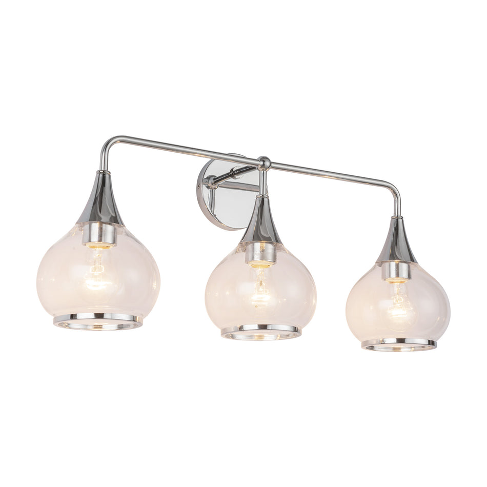Hazel 26-in Chrome/Clear Glass 3 Lights Vanity by ALORA MOOD