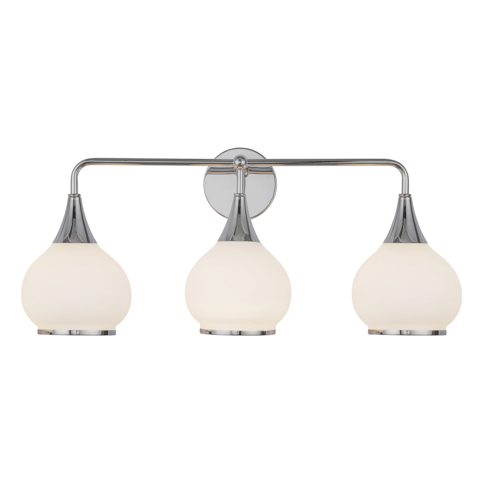 Hazel 26-in Chrome/Opal Matte Glass 3 Lights Vanity