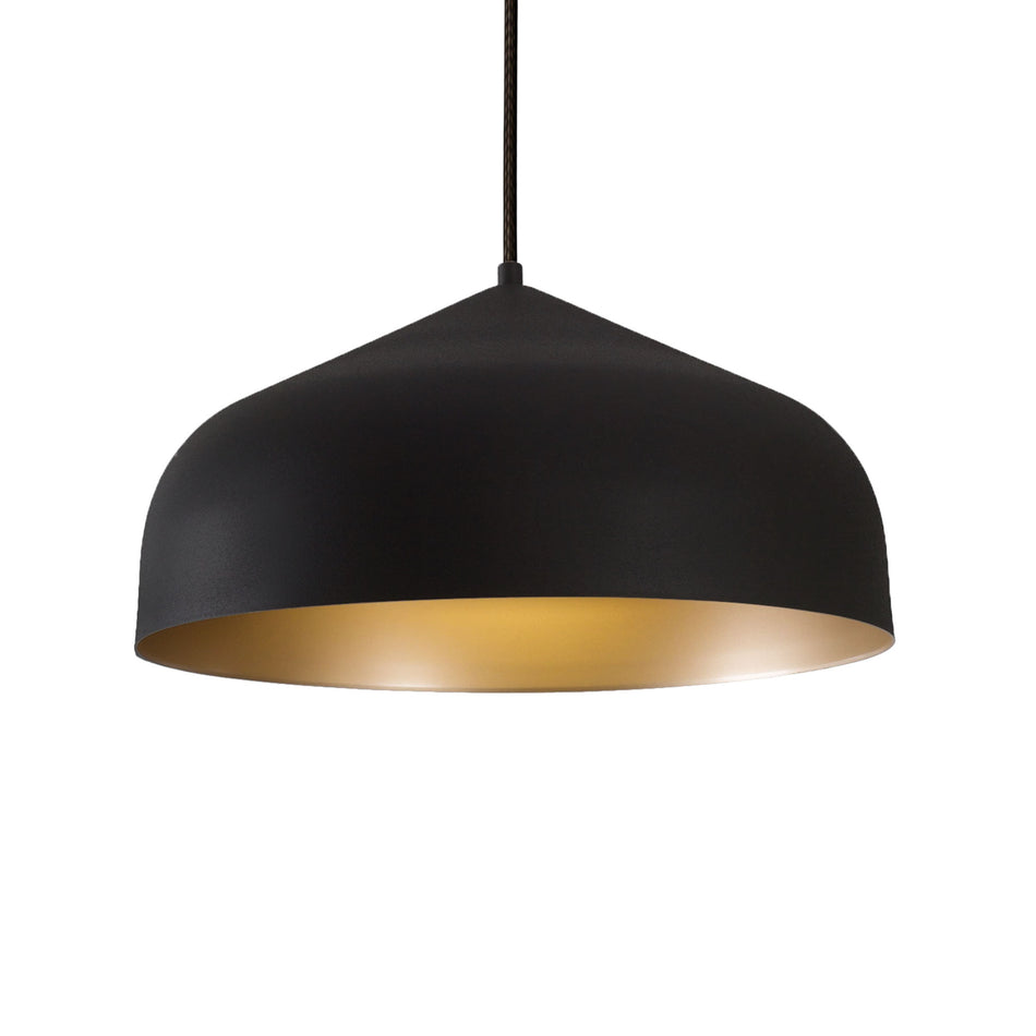 Helena 17-in Black/Gold 1 Light Pendant