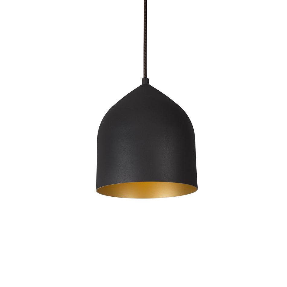 Helena 8-in Black/Gold LED Pendant