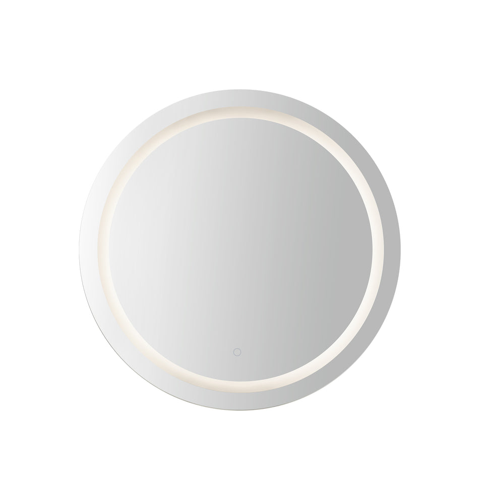 Hillmont 32-in Sandblasted Merc Edge LED Vanity Mirror by KUZCO