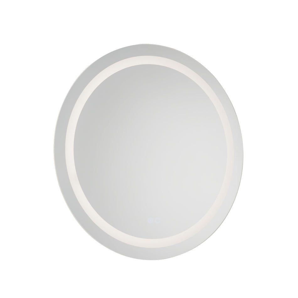 Hillmont 32-in Sandblasted Merc Edge LED Vanity Mirror by KUZCO