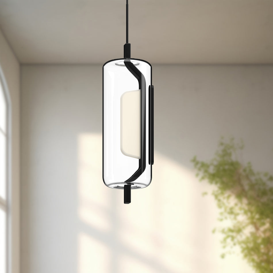 Hilo 5-in Black LED Pendant by KUZCO