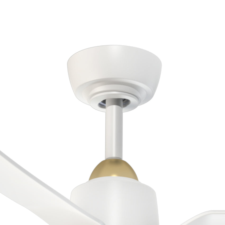 Hugo 42-in Brushed Gold/Matte White with Light Kit Ceiling Fan by KUZCO