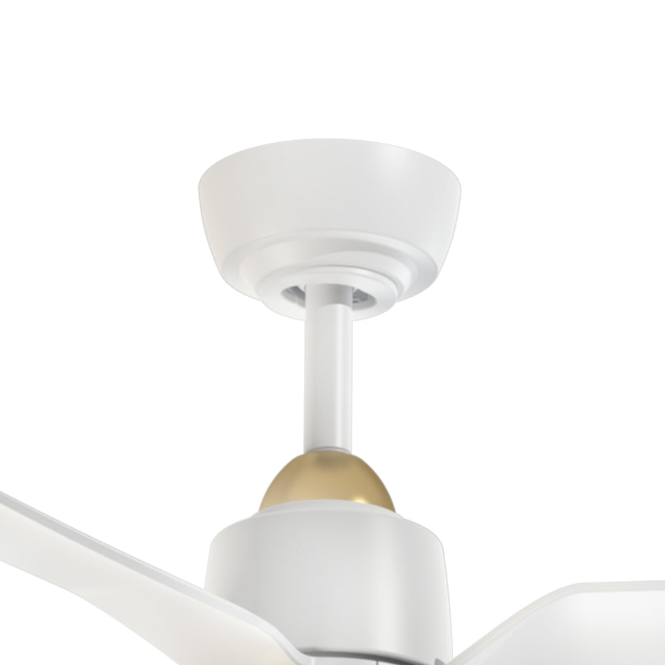 Hugo 52-in Brushed Gold/Matte White with Light Kit Ceiling Fan by KUZCO