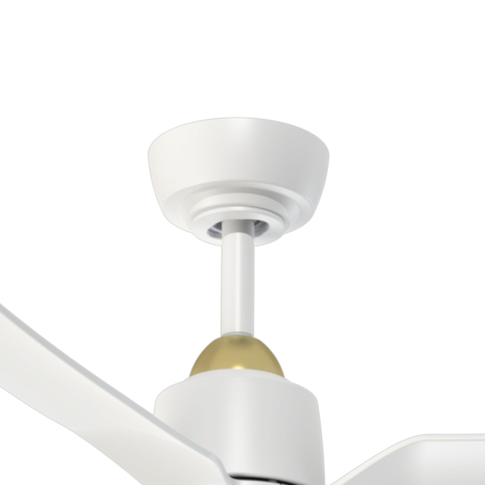 Hugo 42-in Brushed Gold/Matte White FAN Ceiling Fan by KUZCO