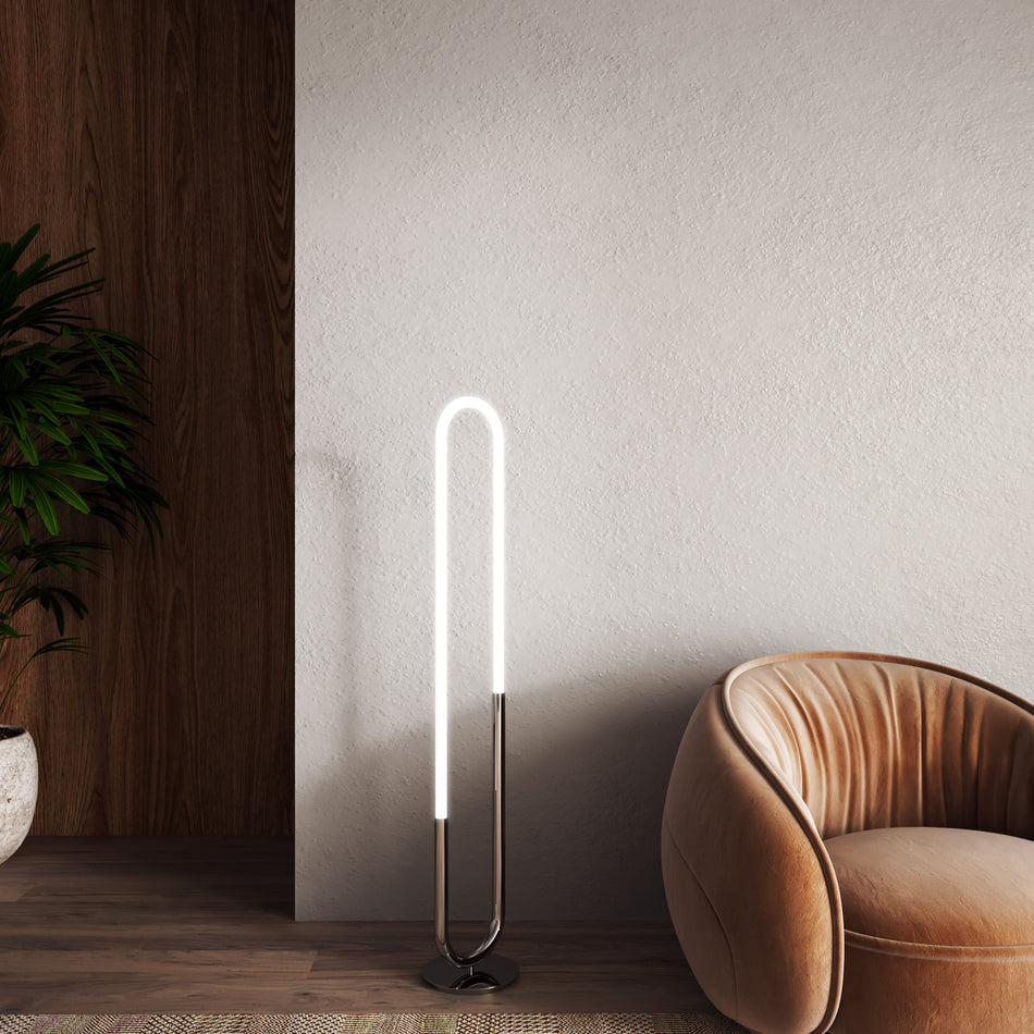 Huron Chrome LED Floor Lamp by KUZCO