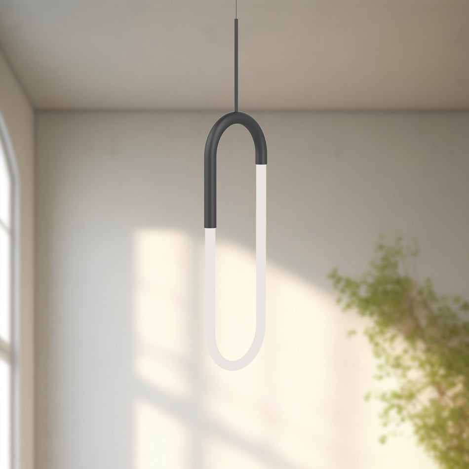 Huron 8-in Black LED Pendant by KUZCO