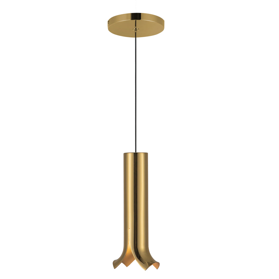 Husk 9-in Metallic Brass LED Pendant by KUZCO