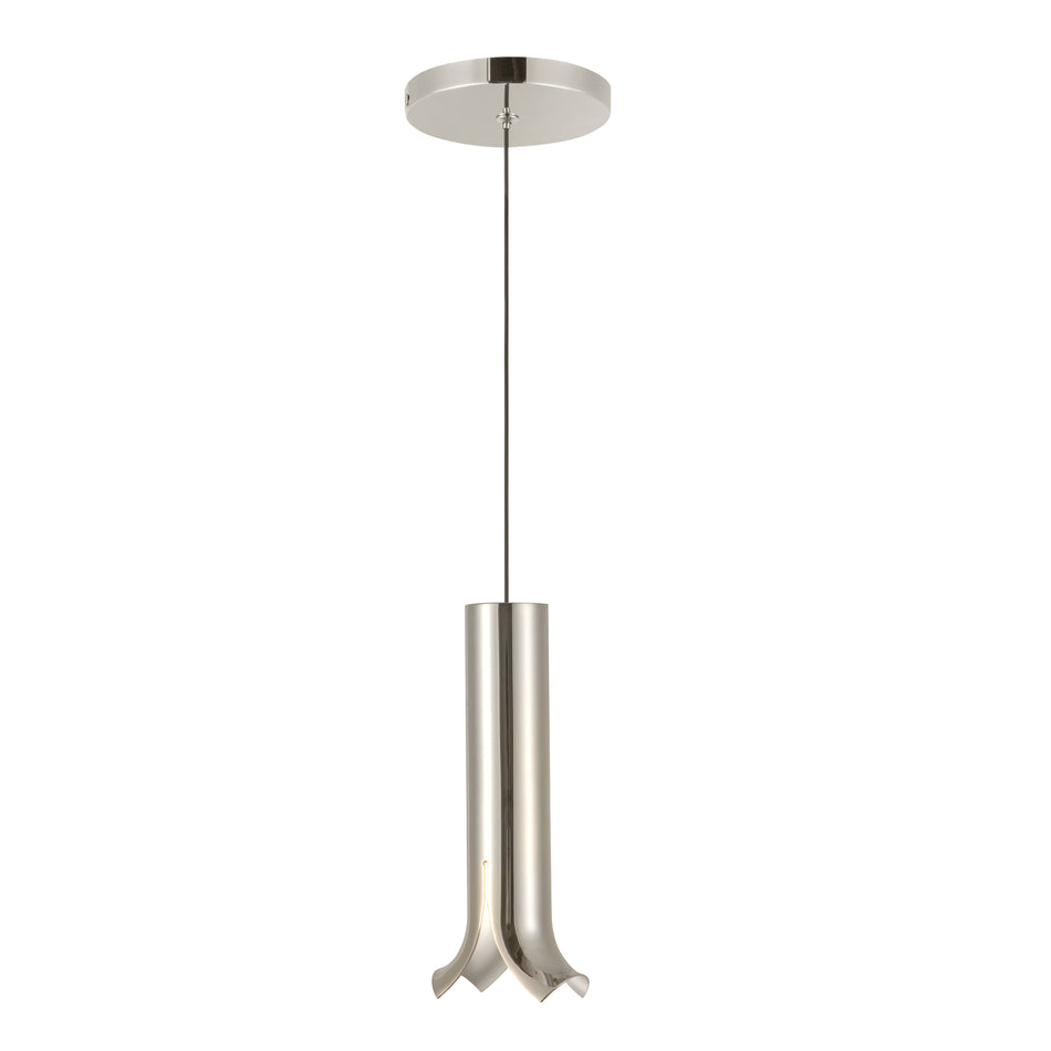 Husk 9-in Polished Nickel LED Pendant by KUZCO
