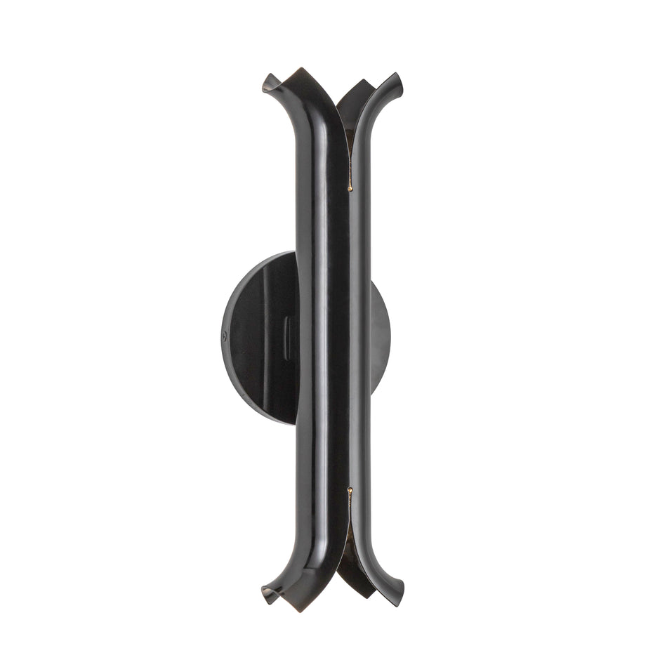 Husk 14-in Glossy Black LED Wall Sconce by KUZCO