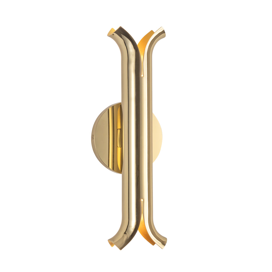 Husk 14-in Metallic Brass LED Wall Sconce by KUZCO