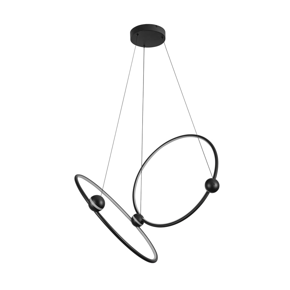 Isho 2 Head Black LED Chandelier by KUZCO