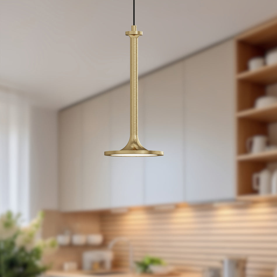 Issa 6-in Brushed Gold LED Pendant by ALORA MOOD