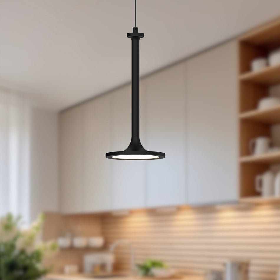 Issa 6-in Matte Black LED Pendant by ALORA MOOD