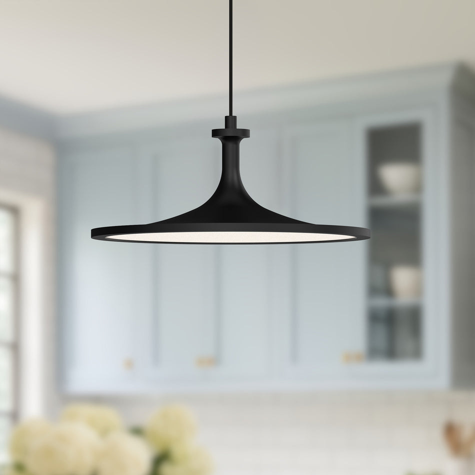 Issa 12-in Matte Black LED Pendant by ALORA MOOD