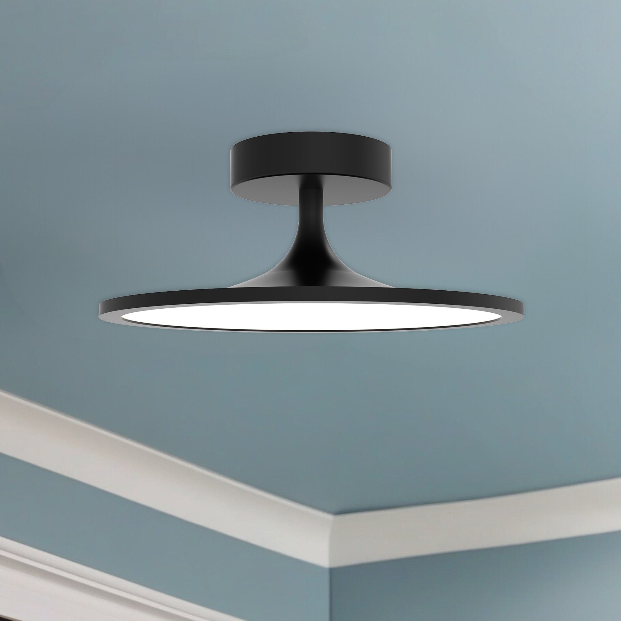 ISSA Issa 12-in Matte Black LED Semi Flush Mount – Electrolight