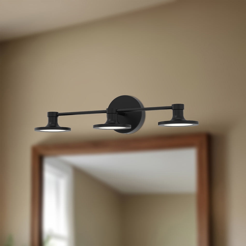 Issa 21-in Matte Black LED Vanity by ALORA MOOD