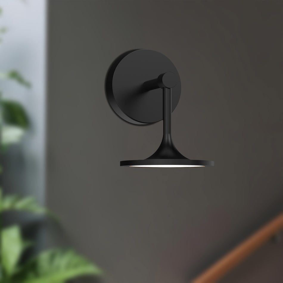 Issa 6-in Matte Black LED Wall/Vanity by ALORA MOOD