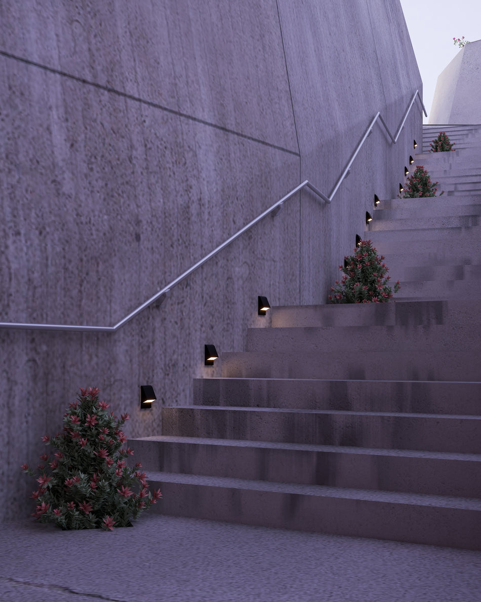 Jackson 4-in Black LED Exterior Wall/Step Lights by KUZCO