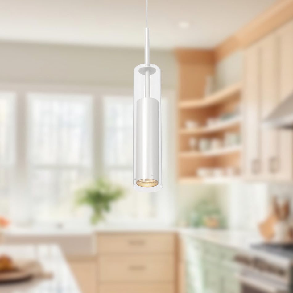 Jarvis 3-in White 1 Light Pendant by KUZCO