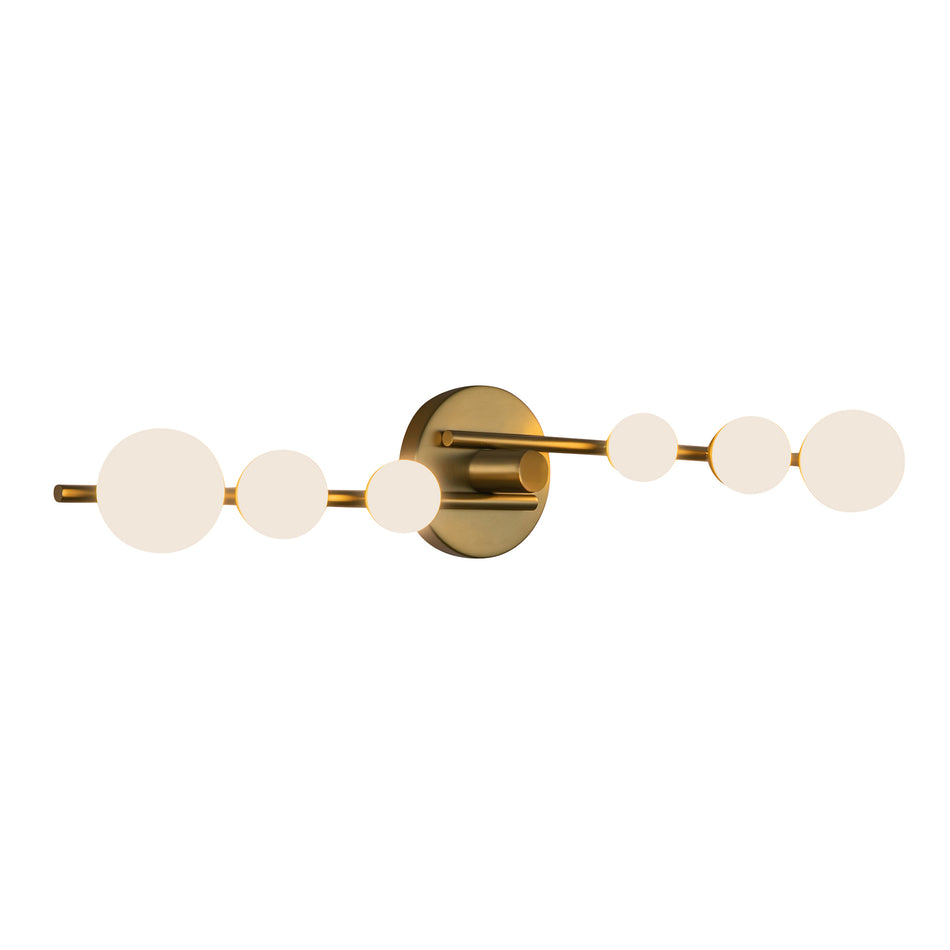 Juniper 29-in Brushed Gold/Opal Glass LED Vanity by KUZCO