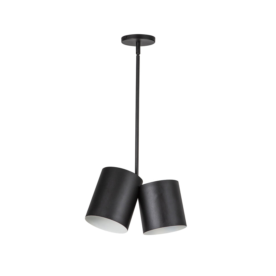 Keiko 14-in Black 2 Lights Pendant by KUZCO