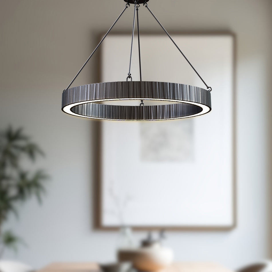 Kensington 30-in Urban Bronze LED Pendant by ALORA