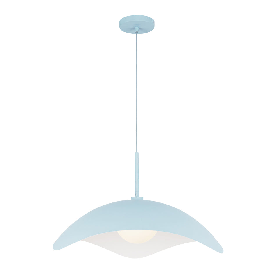 Kirby 22-in Cerulean Socket Pendant by KUZCO